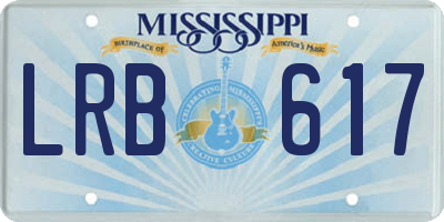 MS license plate LRB617