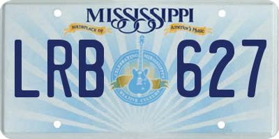 MS license plate LRB627