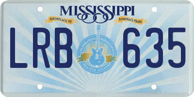 MS license plate LRB635