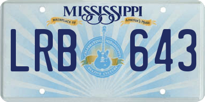 MS license plate LRB643