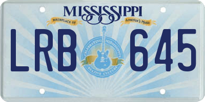 MS license plate LRB645