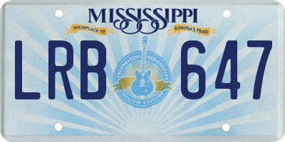 MS license plate LRB647