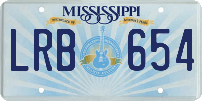 MS license plate LRB654