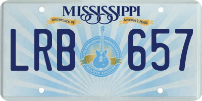 MS license plate LRB657