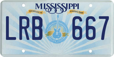 MS license plate LRB667