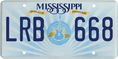 MS license plate LRB668