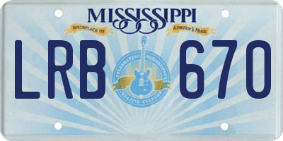 MS license plate LRB670