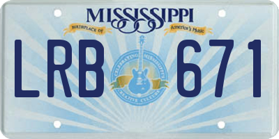MS license plate LRB671