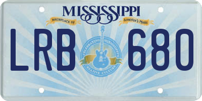 MS license plate LRB680