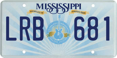 MS license plate LRB681
