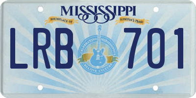 MS license plate LRB701