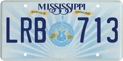 MS license plate LRB713