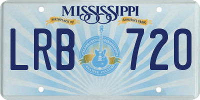 MS license plate LRB720