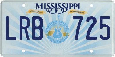 MS license plate LRB725