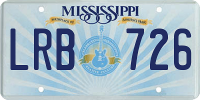 MS license plate LRB726