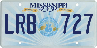 MS license plate LRB727