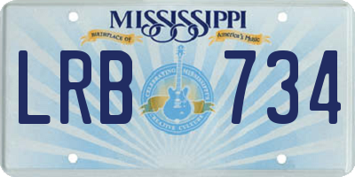 MS license plate LRB734