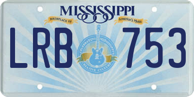 MS license plate LRB753