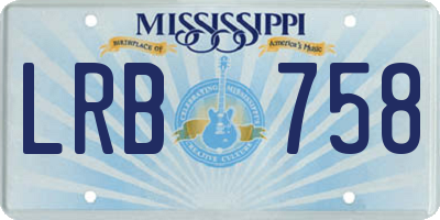 MS license plate LRB758