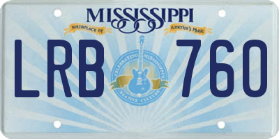MS license plate LRB760