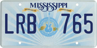 MS license plate LRB765