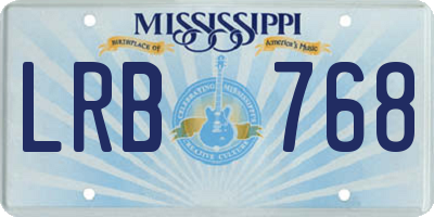 MS license plate LRB768