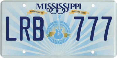 MS license plate LRB777