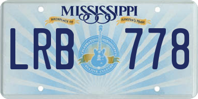 MS license plate LRB778