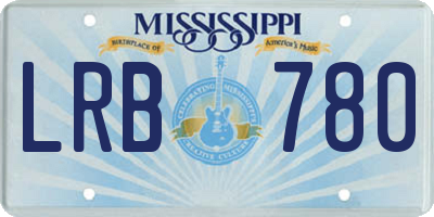 MS license plate LRB780