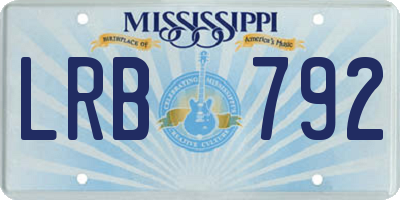 MS license plate LRB792
