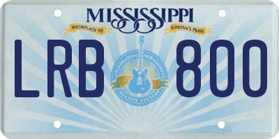 MS license plate LRB800