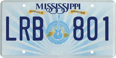 MS license plate LRB801