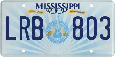 MS license plate LRB803