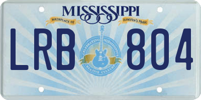 MS license plate LRB804