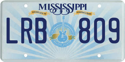 MS license plate LRB809