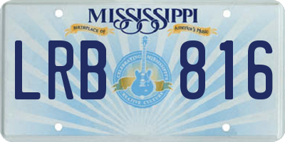 MS license plate LRB816