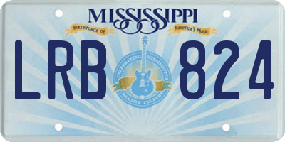 MS license plate LRB824