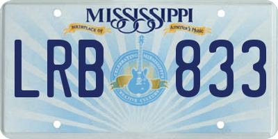 MS license plate LRB833