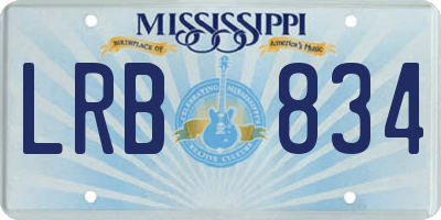 MS license plate LRB834