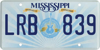 MS license plate LRB839