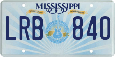 MS license plate LRB840
