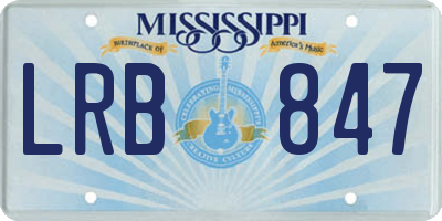 MS license plate LRB847