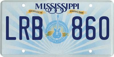 MS license plate LRB860