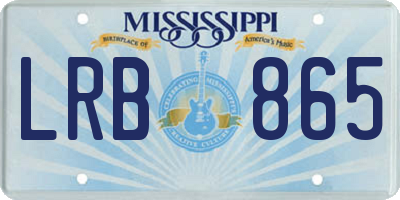 MS license plate LRB865