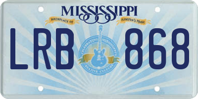 MS license plate LRB868