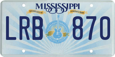 MS license plate LRB870