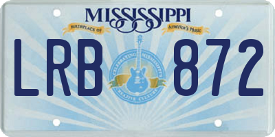 MS license plate LRB872