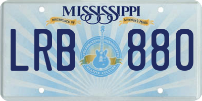 MS license plate LRB880