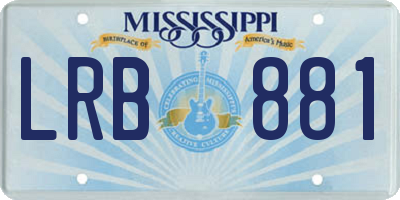 MS license plate LRB881