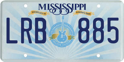 MS license plate LRB885